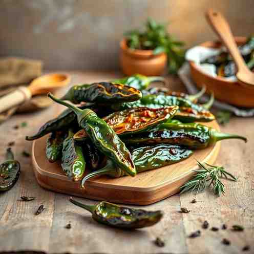 Blistered Green Chili Peppers - Easy Padrón Tapas Recipe